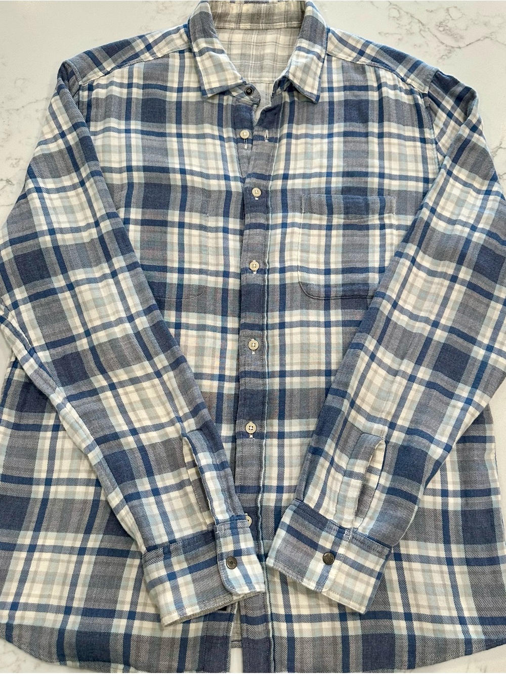 Faherty-Reversible Plaid Button-Down Shirt